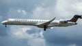 Lufthansa Regional Bombardier CRJ-900 approaching Frankfurt Royalty Free Stock Photo