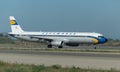 Lufthansa vintage on the runway Royalty Free Stock Photo