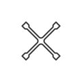 Lug wrench line icon