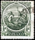 Old Barbados Stamp Royalty Free Stock Photo