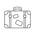 Lugagge icon. Retro suitcase line icon. Vacation travel concept equipment.