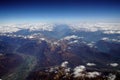 Lugano lake in Switzerland, Aereal view from airplane landscape