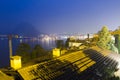 Lugano lake and Lugano city view at the night Royalty Free Stock Photo