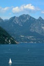 Lugano sailing alpine Lakes Royalty Free Stock Photo