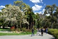 Park Ciani on a spring sunny day. Lugano, canton of Ticino, Switzerland, Europe Royalty Free Stock Photo