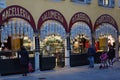 LUGANO, SWITZERLAND -January, 2020: Famous swiss butcher shop Gabbani in Lugano. Sausage delicacy shop