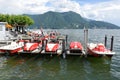 The inundation of lake Lugano on Switzerland Royalty Free Stock Photo