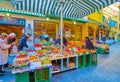 The fruit stall in the city center of Lugano, Switzerland