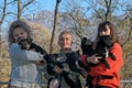 Woman with dogs at the animal shelter