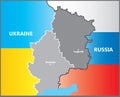 Lugansk and Donetsk between Russia and Ukraine.