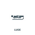 Luge icon. Monochrome simple icon for templates, web design and infographics