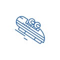 Luge line icon concept. Luge flat vector symbol, sign, outline illustration.
