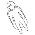 Luge. Sketch. The athlete goes down the track on a sled lying on his back. The athlete competes in the downhill. Vector icon.