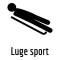 Luge sport icon, simple style.