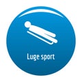 Luge sport icon vector blue