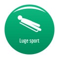 Luge sport icon vector green