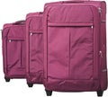 Three Purple Rolling Suitcases - Isolated Royalty Free Stock Photo