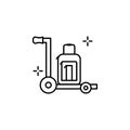 Luggage carrying cart, airport icon. Element of airport line color icon