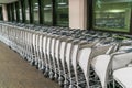 luggage carts at airport terminal . Royalty Free Stock Photo