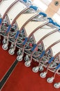 Luggage carts at modern airport. Royalty Free Stock Photo