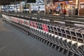 Luggage carts stacked together at Vancouver`s airport