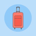 Luggage case flat line icon. Vector illustration. Royalty Free Stock Photo