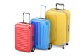 Luggage, colored suitcases. 3D rendering