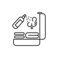 Luggage disinfection black line icon. Safe travel. Pictogram for web, mobile app, promo. UI UX design element Royalty Free Stock Photo