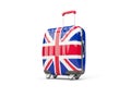 Luggage with flag of united kingdom. Suitcase isolated on white