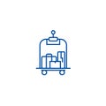 Luggage in hotel line icon concept. Luggage in hotel flat  vector symbol, sign, outline illustration. Royalty Free Stock Photo