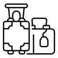 Luggage icon outline vector. Hotel baggage