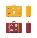 Luggage Journey and Vacation Valises Set Vector