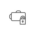 Luggage lock outline icon