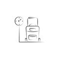 luggage scale icon. Element of anti aging icon for mobile concept and web apps. Doodle style luggage scale icon can be used for we Royalty Free Stock Photo