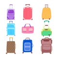 luggage suitcase set cartoon vector illustration Royalty Free Stock Photo