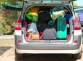 Luggage and suitcases in car for departure Royalty Free Stock Photo