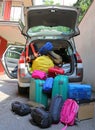 Luggage and suitcases in car for departure Royalty Free Stock Photo