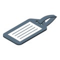 Luggage tag with strap showing lines for personal information Royalty Free Stock Photo