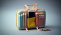 luggage travel minimal concept pastel holiday. communication generative ai