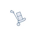Luggage trolley icon. Luggage trolley hand drawn pen style line icon Royalty Free Stock Photo