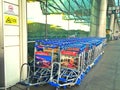 Luggage trolleys - Changi international airport Royalty Free Stock Photo