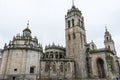Lugo cathedral church with tower on cloudy day Royalty Free Stock Photo