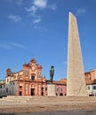 Lugo, Ravenna, Emilia Romagna, Italy: view of the statue of the Italian top fighter ace of World War I Francesco Baracca with the