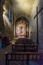 Lugo, Spain,. Interior of the Cathedral of Lugo. Romanesque and Gothic style in a perfect synthesis Royalty Free Stock Photo