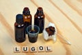 Lugol fluid lugola wanted in pharmacies during the risk of radioactive radiation, explosion atomic bomb or the nuclear power plant