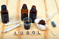 Lugol fluid lugola wanted in pharmacies during the risk of radioactive radiation, explosion atomic bomb or the nuclear power plant