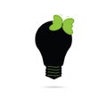 Lugtbulb with buttterfly green illustration Royalty Free Stock Photo