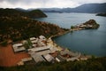 Lugu Lake lattice Peninsula Royalty Free Stock Photo