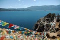Lugu Lake with Religious Flag