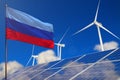 Luhansk Peoples Republic renewable energy, wind and solar energy concept with windmills and solar panels - renewable energy - Royalty Free Stock Photo